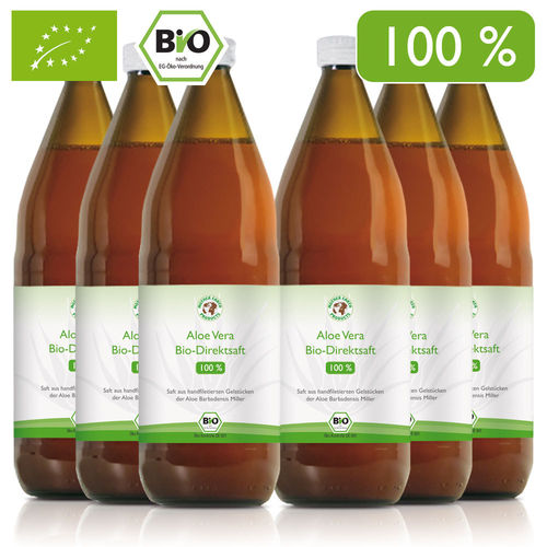 Aloe Vera Bio Direktsaft 100%, 6x1000 ml